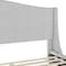 Martha Stewart Amelia King Upholstered Platform Bed w/Curved Headboard and Cushioned Siderails, Wood Slat, Gray TW-3WDB02-K-GY-MS - alternate 2